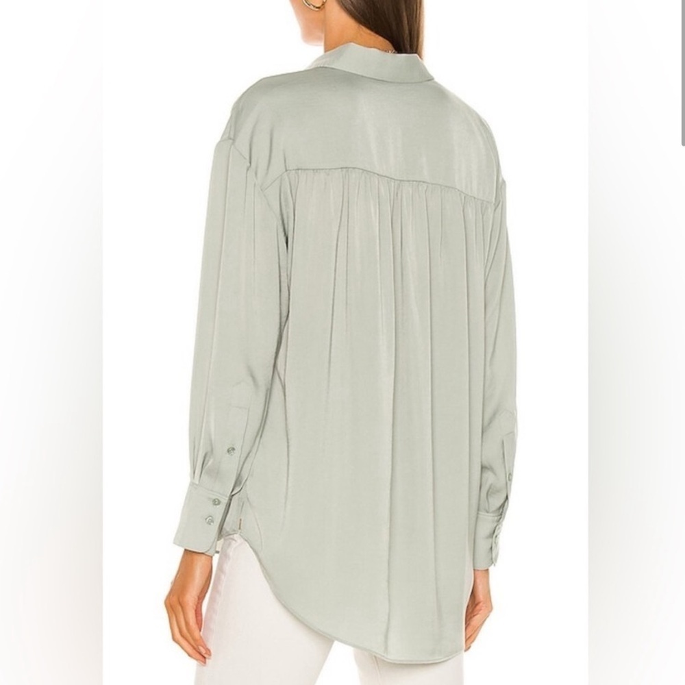 All saints women’s Bernie oversized button down shirt Sage green size 6 - Picture 2 of 7